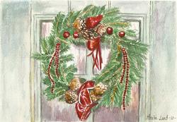 21) Mot jul - Julekrans på døra
