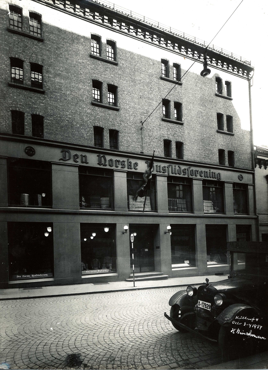 Den Norske Husflidforeningens bygning i Mølleragata 4 i Oslo - fasaden.