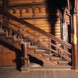 Interiør fra gården Kornhaug, rivningstruet.  Illustrasjonsb