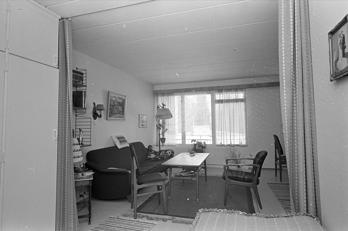 Serie. Søsterbolig til ansatte på Bærum sykehus, Akershus. Fotografert 6. april 1963.