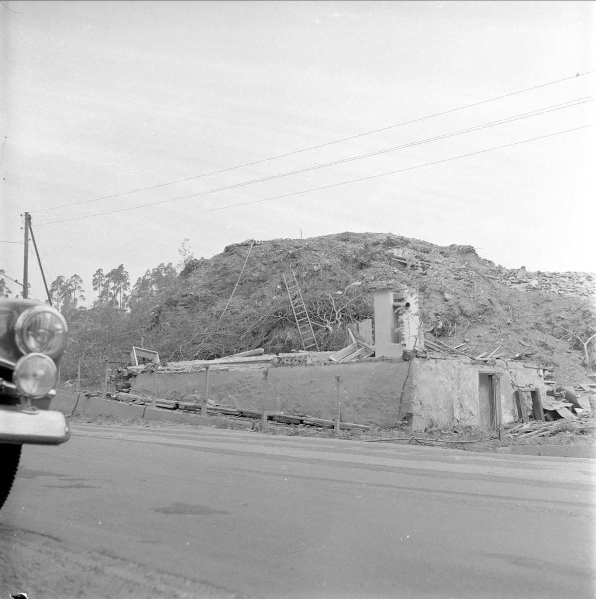 Drammensveien, antatt Akershus, 1957. Veiarbeid.