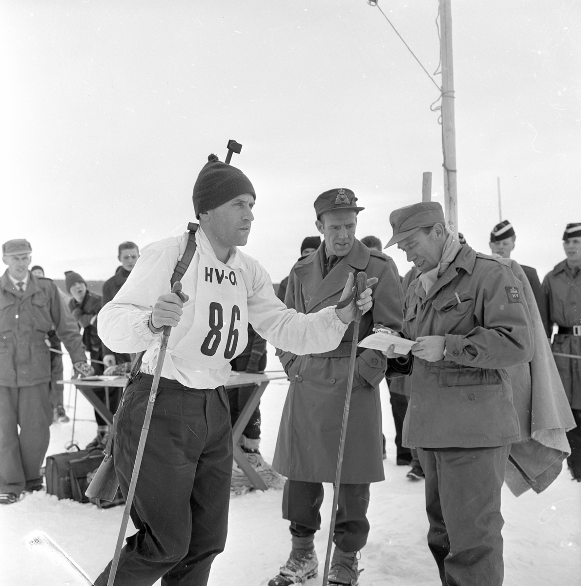 Elverum, 19.02.1962, NM i skiskyting, konkurransen er i gang.