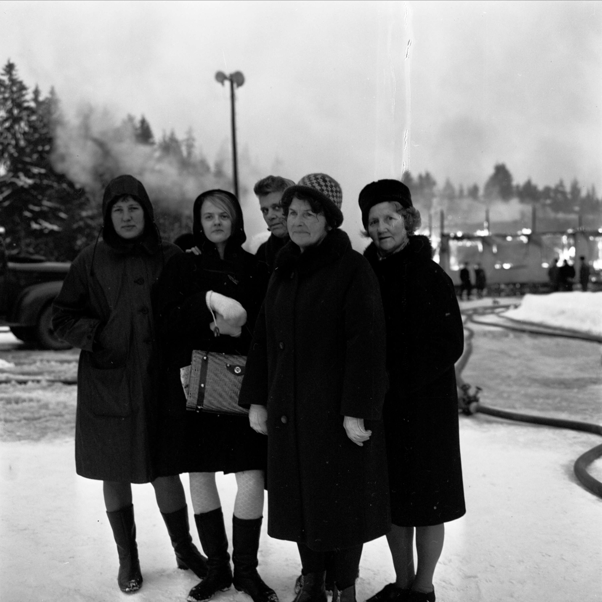 Industribrand i Tobo, Uppland, januari 1968