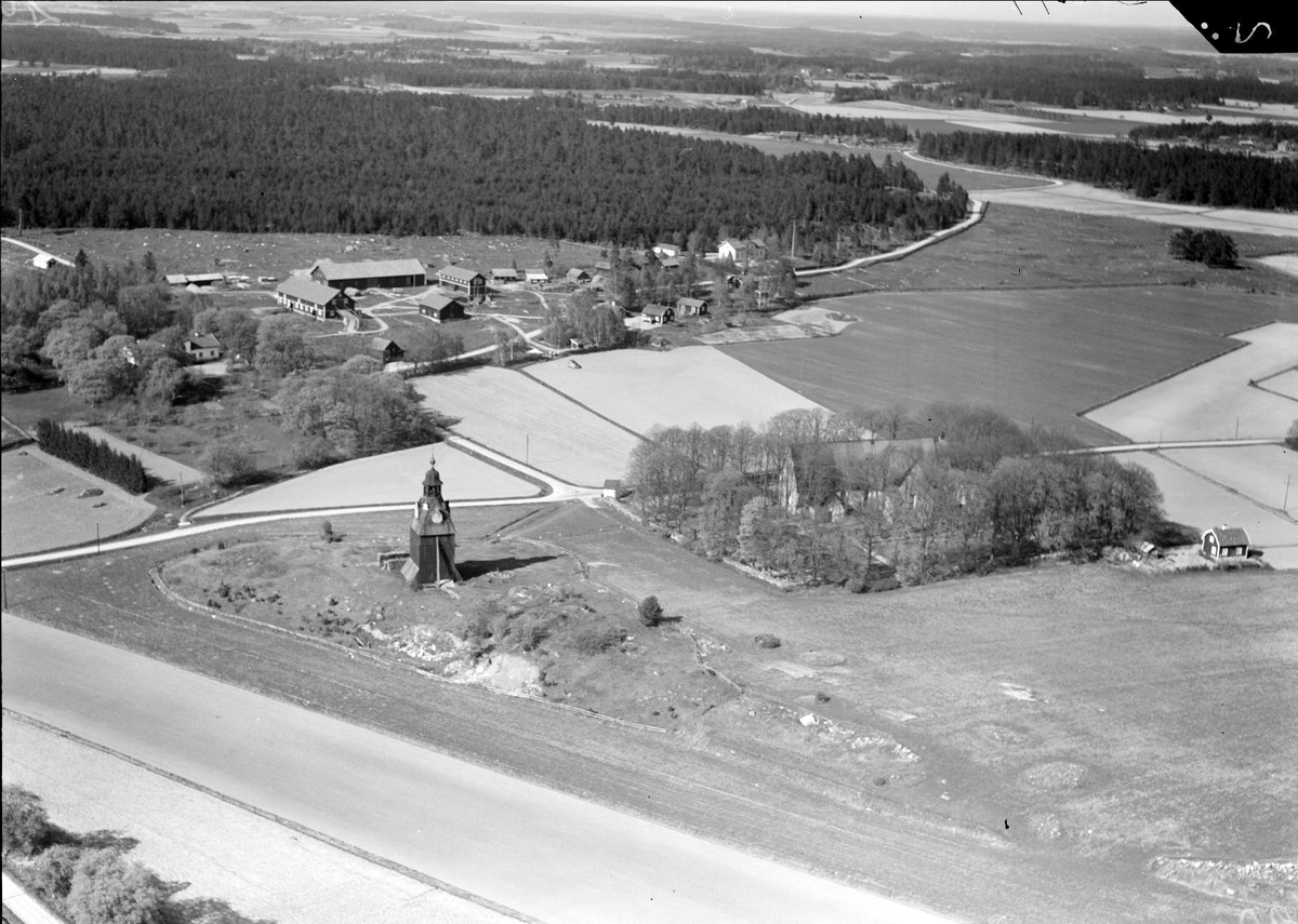 Flygfoto över Veckholm, Veckholms socken, Uppland 1936