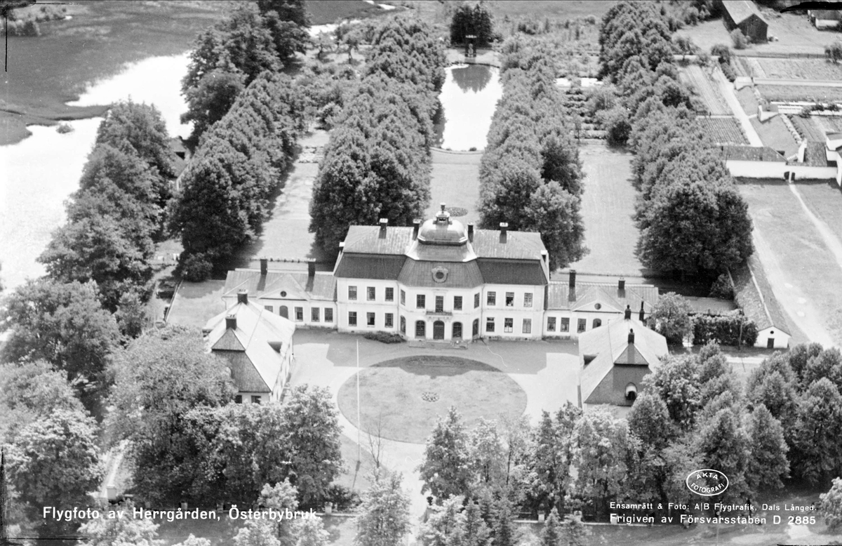 Flygfoto över Österbybruks herrgård, Films socken, Uppland 1936