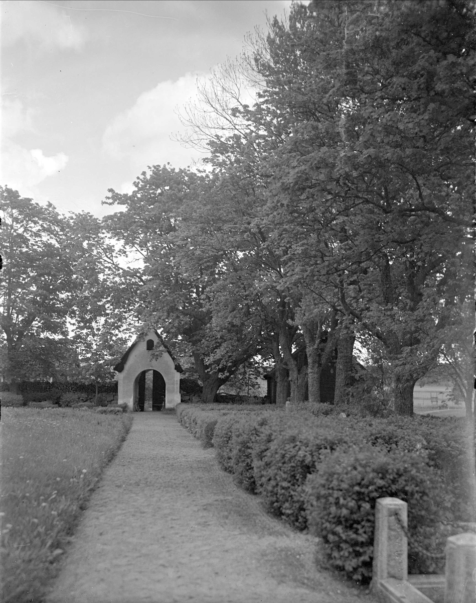 Kyrkogården vid Viksta kyrka, Viksta socken, Uppland 1935