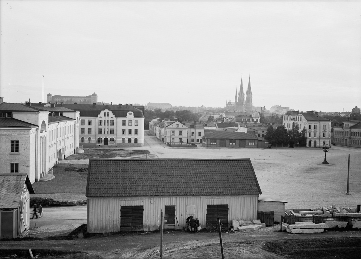 Vaksala torg och Vaksalaskolan, Fålhagen, Uppsala 1931