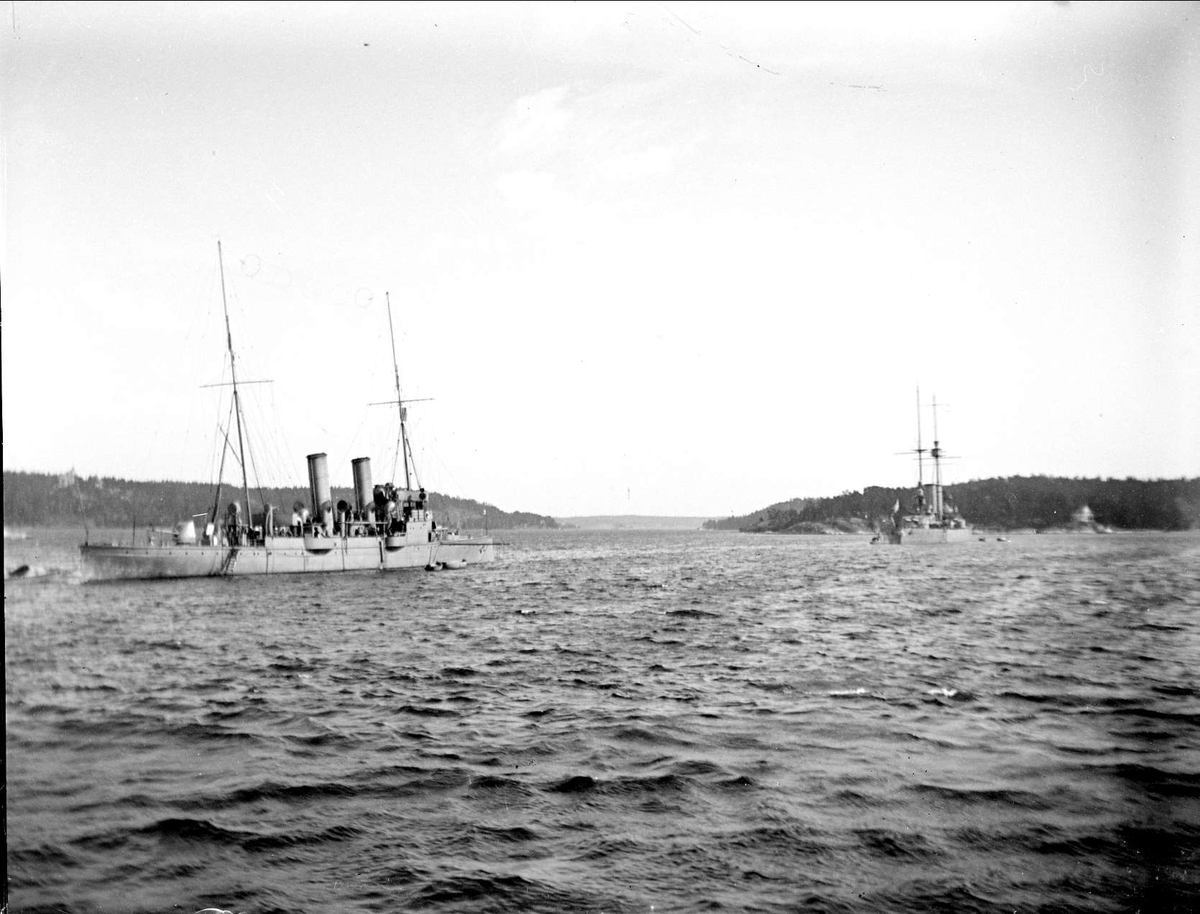 Fartyg utanför Saltsjöbaden, Nacka socken, Södermanland, september 1923