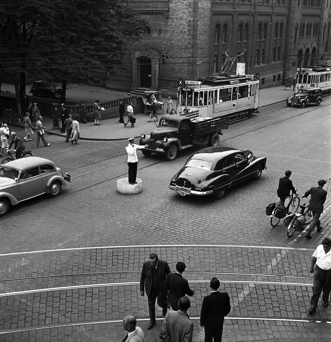 Stadstrafik i Oslo, Norge 1947
