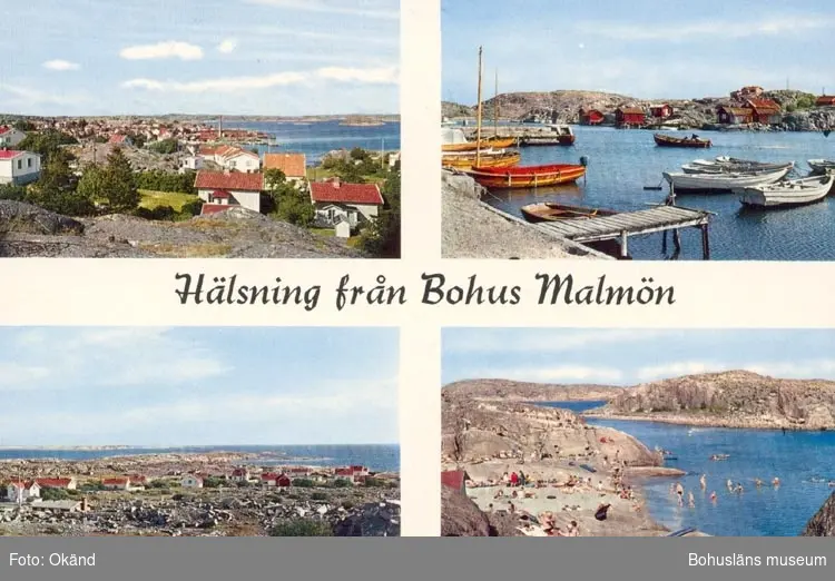 Tryckt Text på kortet: "Hälsning från Bohus Malmön".
"Förlag: AB H. Lindenhag, Göteborg".