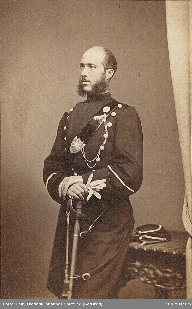 portrett, mann, oberstløytnant, stående halvfigur, uniform