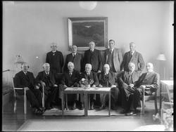 Gruppe innendørs, gutter/menn, sittende i sofa /stoler.