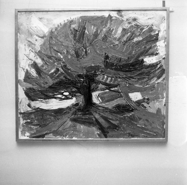 Målning av Kurt Dejmo signerad 1960. Galleri Nyttokonst, Uddevalla