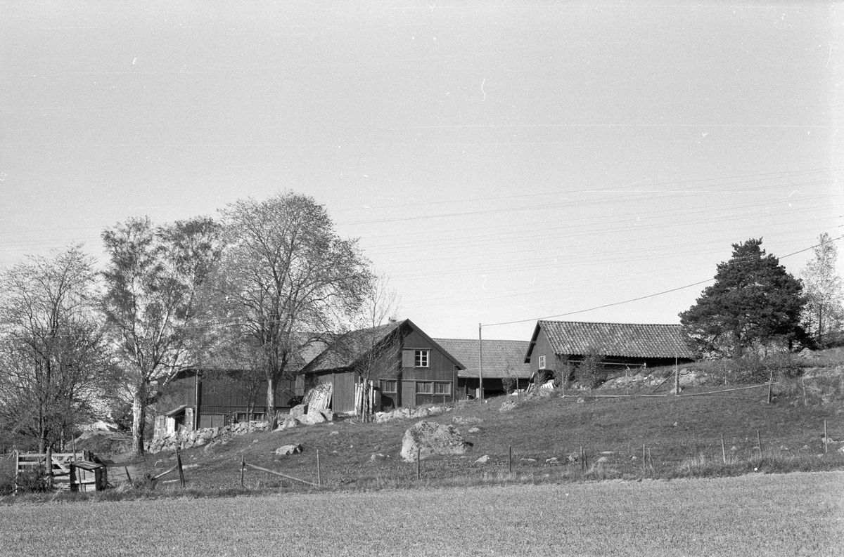 Vy över Årby 2:3 - 1:2 med flera, Årby, Lena socken, Uppland 1977