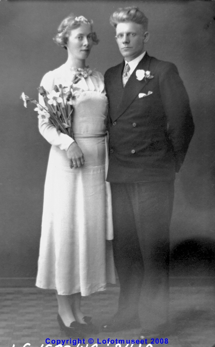 Atelljebilde, Brylløp ca 1930-1940. Bestiller:M. Størkersen