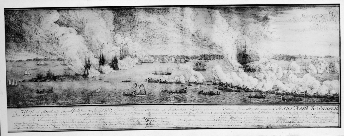 Slaget vid Svensund den 9 juli 1790 emellan kungl. svenska och kejserlliga ryska skärgårdsflottorna. Reproduktion