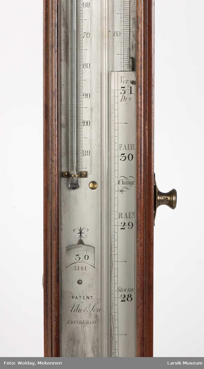 Kvikksølvbarometer m/termometer
