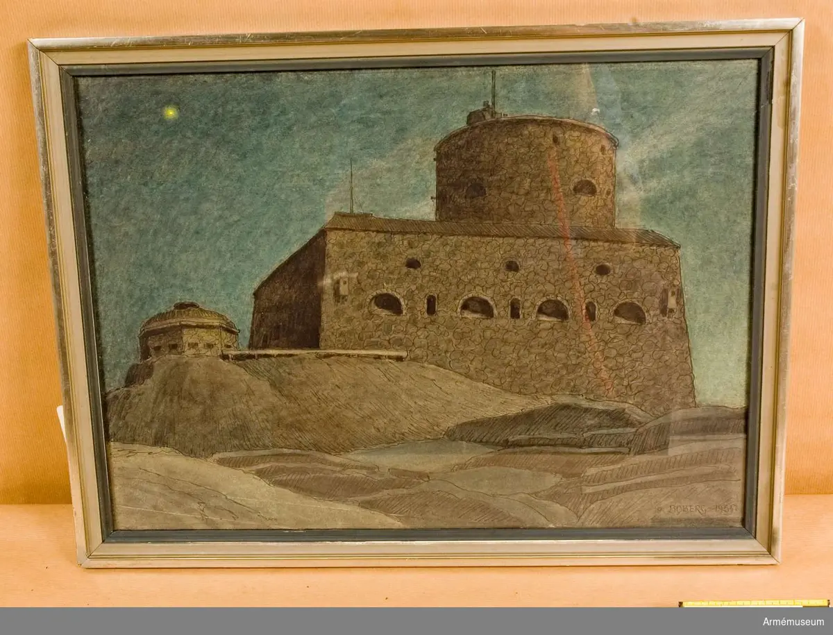 Akvarell över Marstrands fästning.