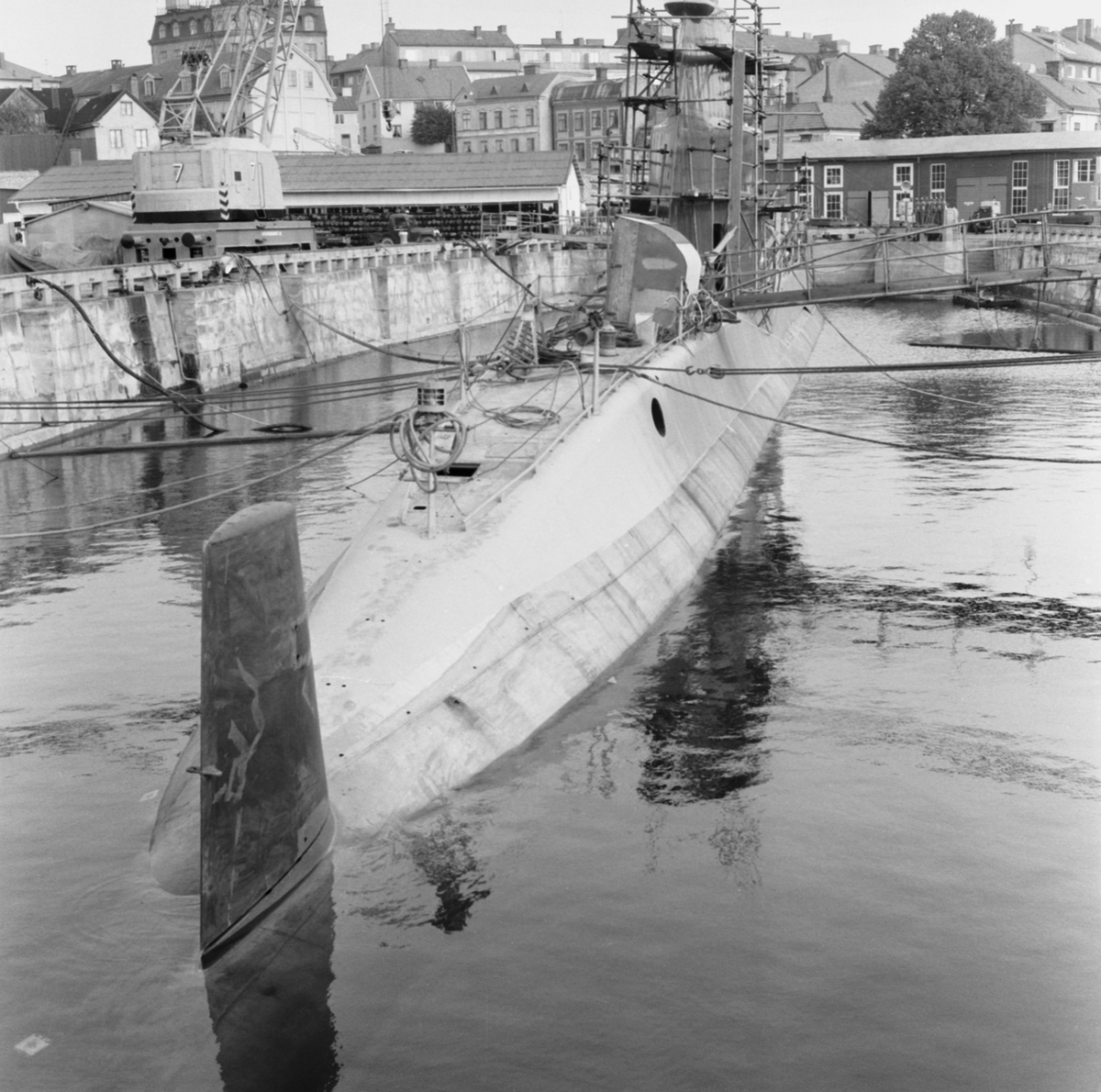 Ubåten Delfinen ext o int under byggnad