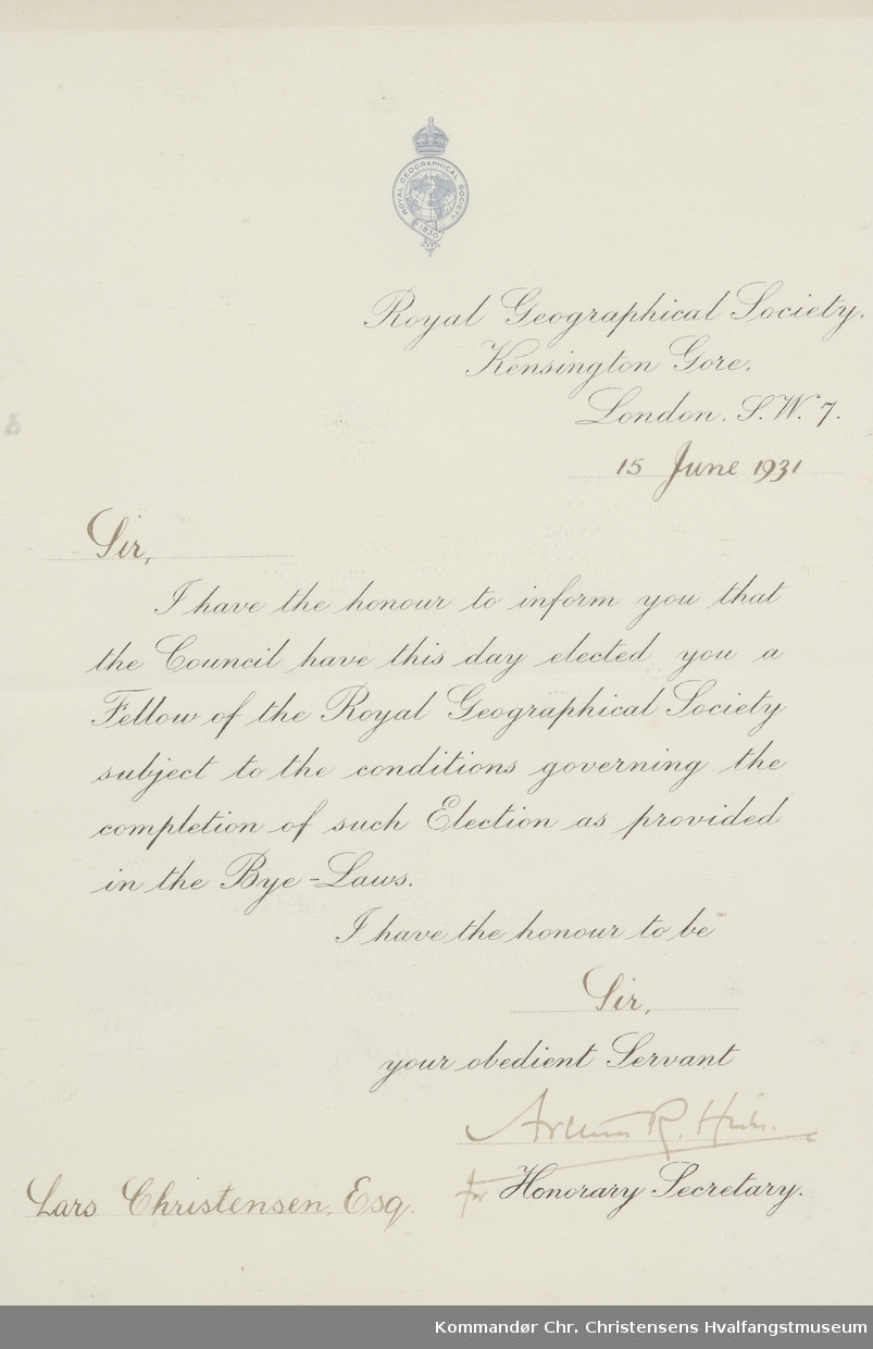 Diplom Royal ? L.C. 13.06-1931