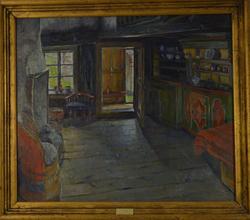 Interiør fra Villand gård, Hallingdal  [Maleri]