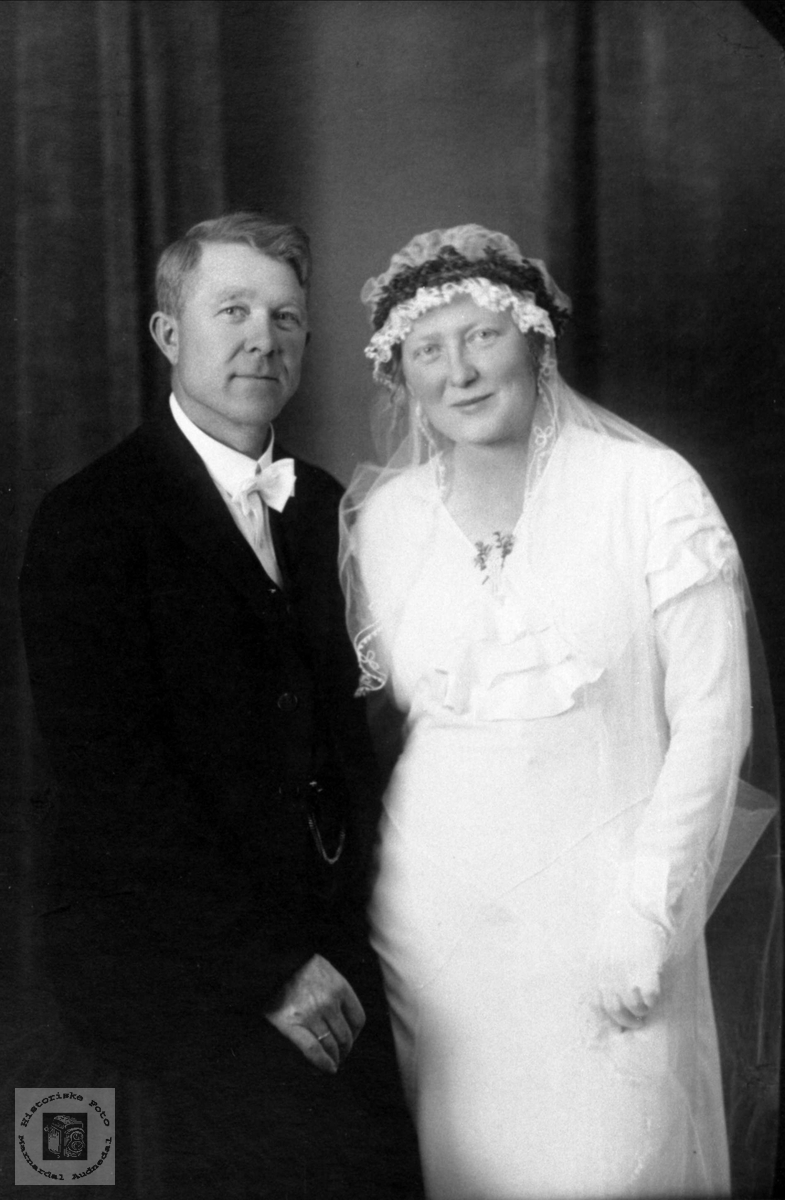 Brudeparet Torkel og Karoline Homme, Bjelland.
