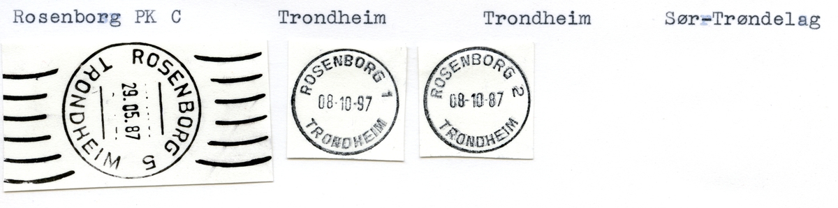 Stempelkatalog Rosenborg, Trondheim, Sør-Trøndelag