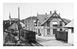 FRA GRIMSTAD, Jernbanestation