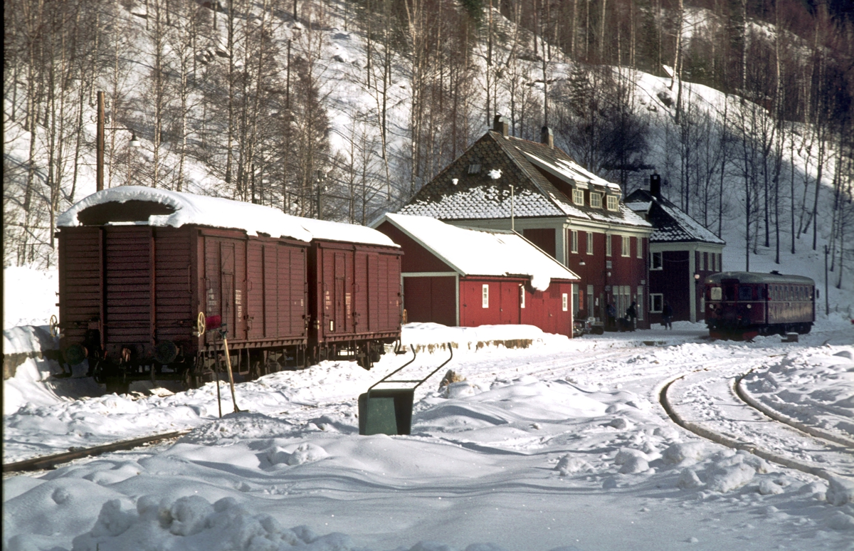Rødberg stasjon, Numedalsbanen, en vinterdag.
