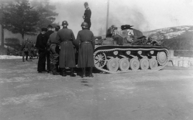 Tysk stridsvogn som deltok ved Kroken, her på Stai. Foto, Øyvind Leonsens billedsamling