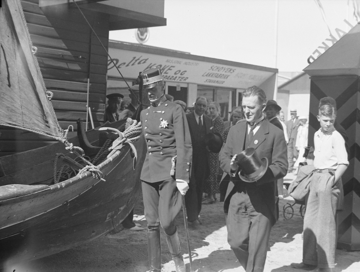 Jubileumsutstillingen i Levanger 1936 - kong Haakon på utstillingen