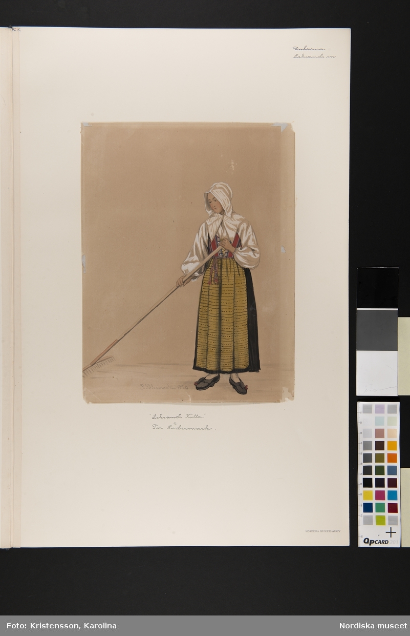 Kvinna, i helfigur, Leksandskulla. P. Södermark 1850