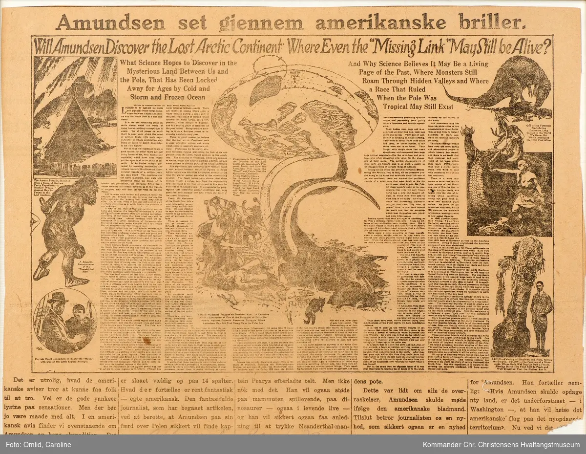 Avis artikkel, Amundsen sett gjennom Amerikanske briller