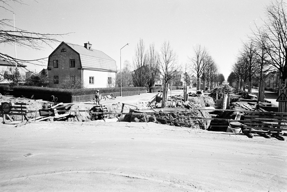 Granit och Beton AB, byggarbetsplats, Uppsala, april 1967