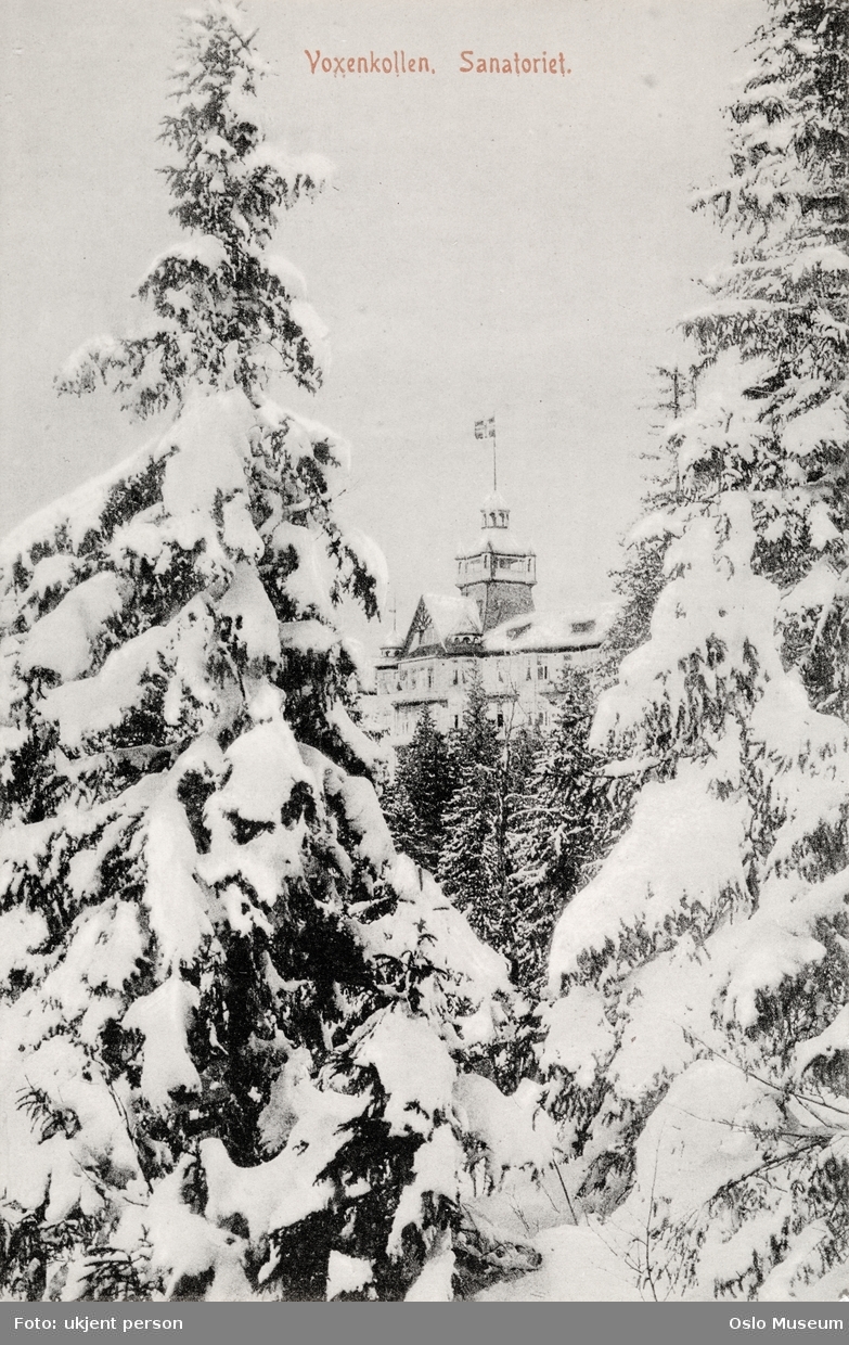 Voksenkollen sanatorium, skog, snø