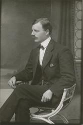 Portrett av mann i manillastol