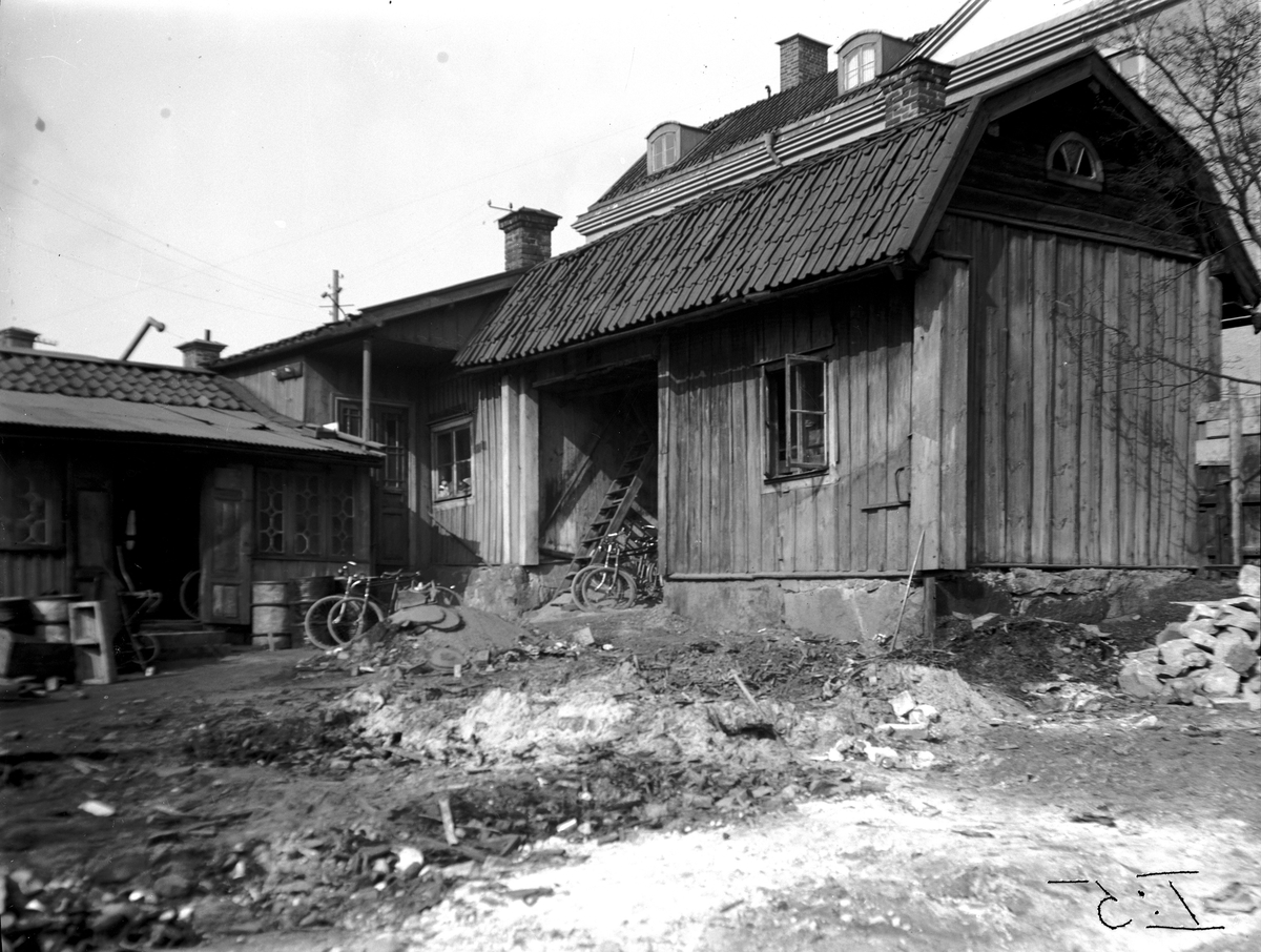 Östra Långgatan med Barkströmska gården (Höns-Lasse). Fotograf: KJ Österberg Fotokopia finns.