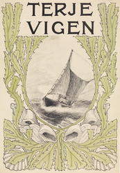 Terje Vigen, forarbeid til bokomslag [Illustrasjon]