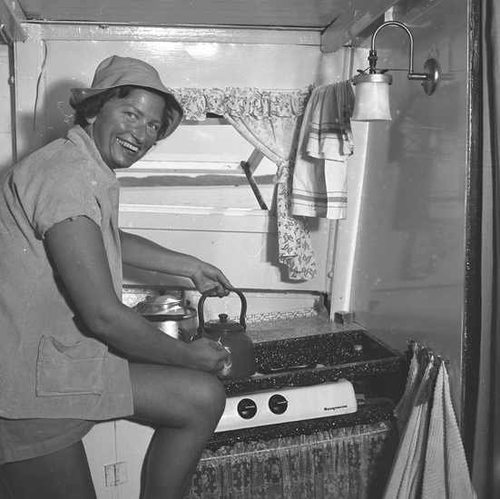 Kaffekokning i en fritidsbåt