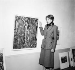 Vardens arkiv. "Svalaug Svalastog - utstilling i kunstfor." 