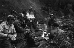 Landskap med person(er).