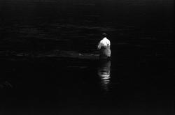 Landskap med person(er).