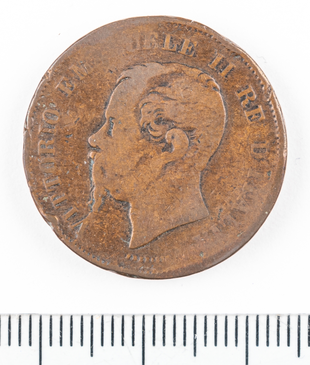 Mynt Italien 1861, 5 Centesimi.
