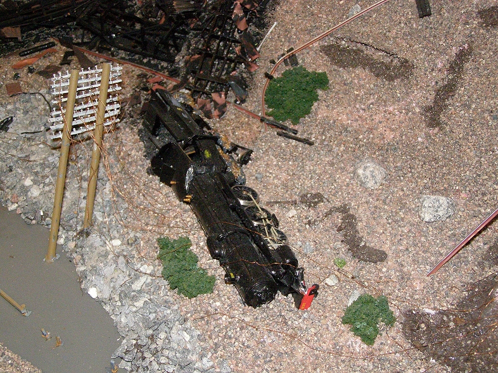 Modell i skala 1:87 av Getå-olyckan.