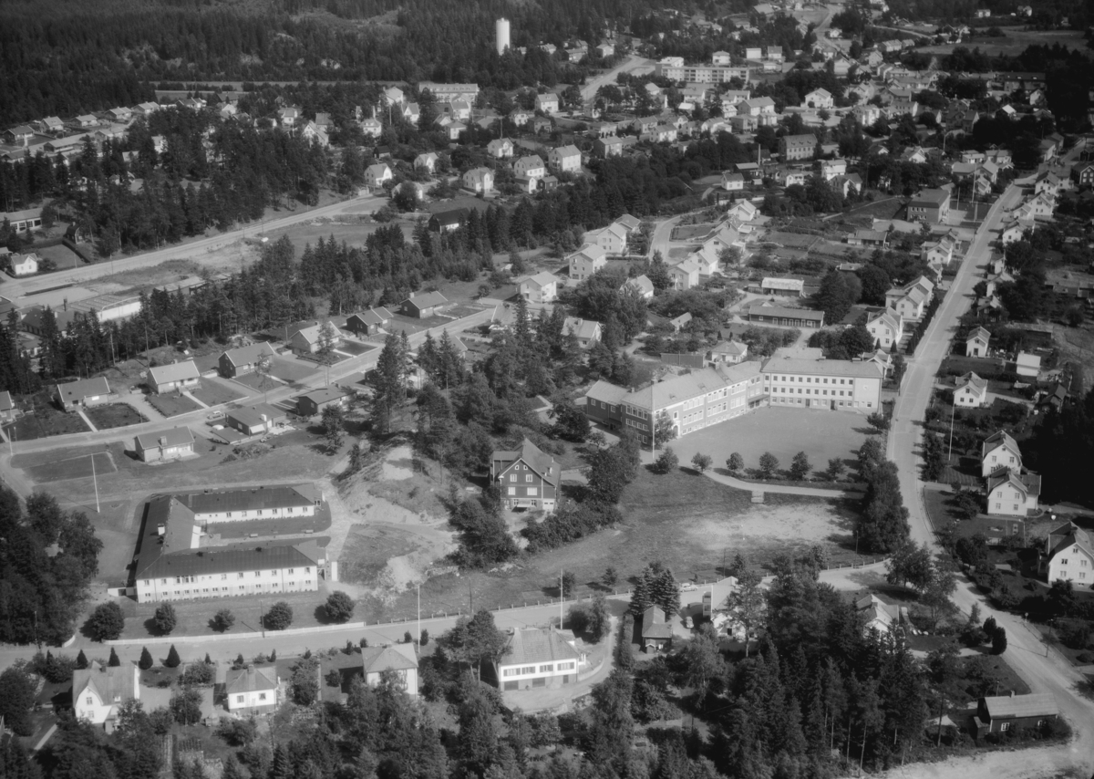 Flygfoto över Forserum i Nässjö kommun, Jönköpings län. 1270/1966