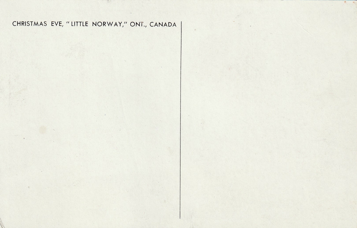 Postkort som viser en tegning av Little Norway. 