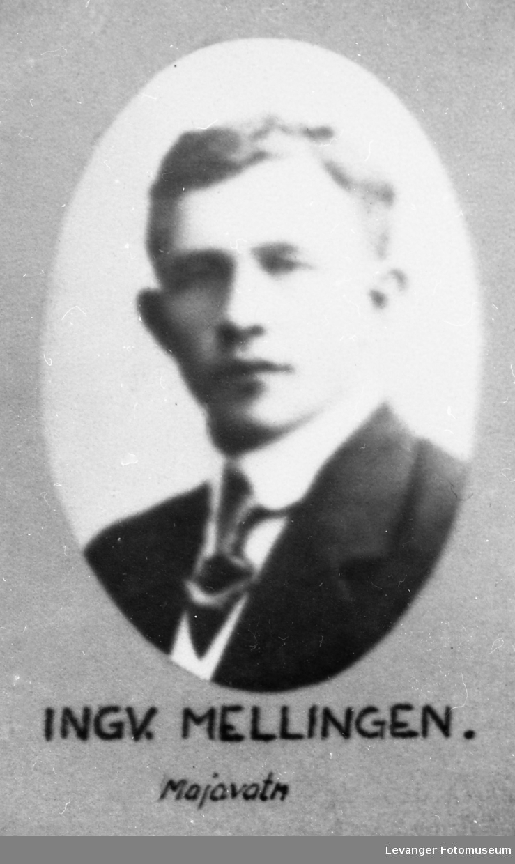 Portrett av Ingvald Andreas Mellingen, Majavatn henrettet på Falstad under 2 verdenskrig, en av Majavatnofrene