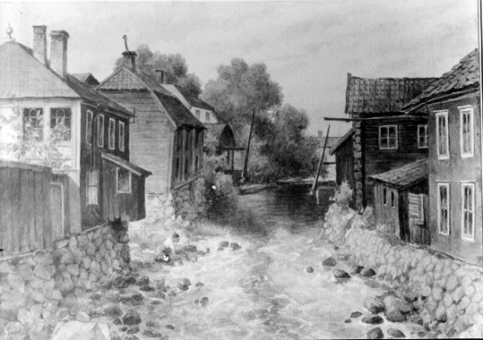 Akvarell av Rudolf Gagge, Västerås.