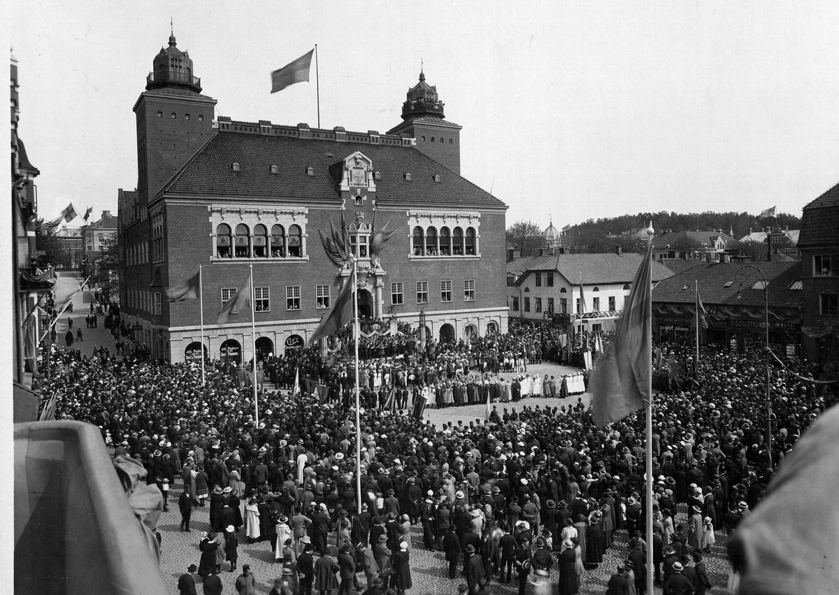 Trehundraårsjubileet. Rådhuset, Stora torget. År 1922.
