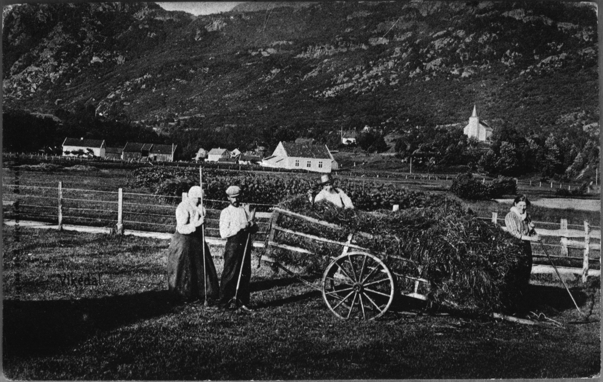 Høykøyring i Vikedalsosen i Vindafjord, ca. 1920.